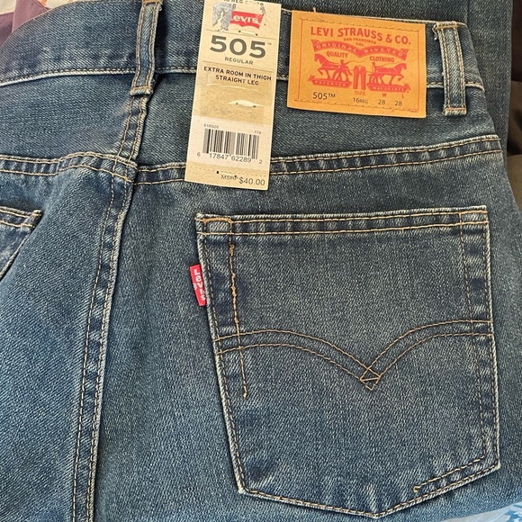 Levi’s 505 Regular-Fit Jeans Sz 16 (W28 X L28) - Picture 6 of 9